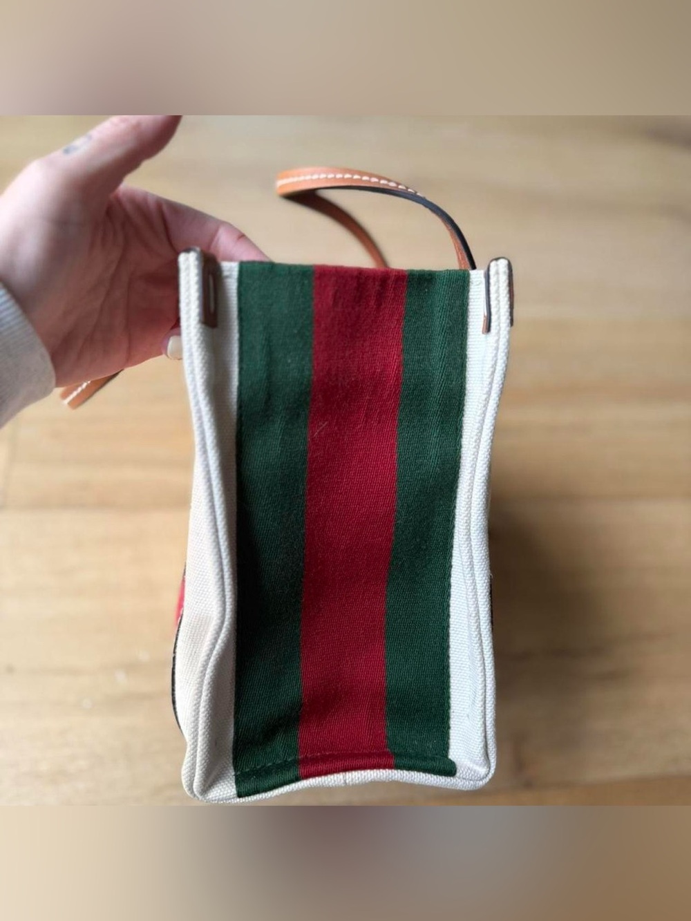 Gucci Interlocking G Web Tote Canvas Small (Authentic) - Picture 5 of 8